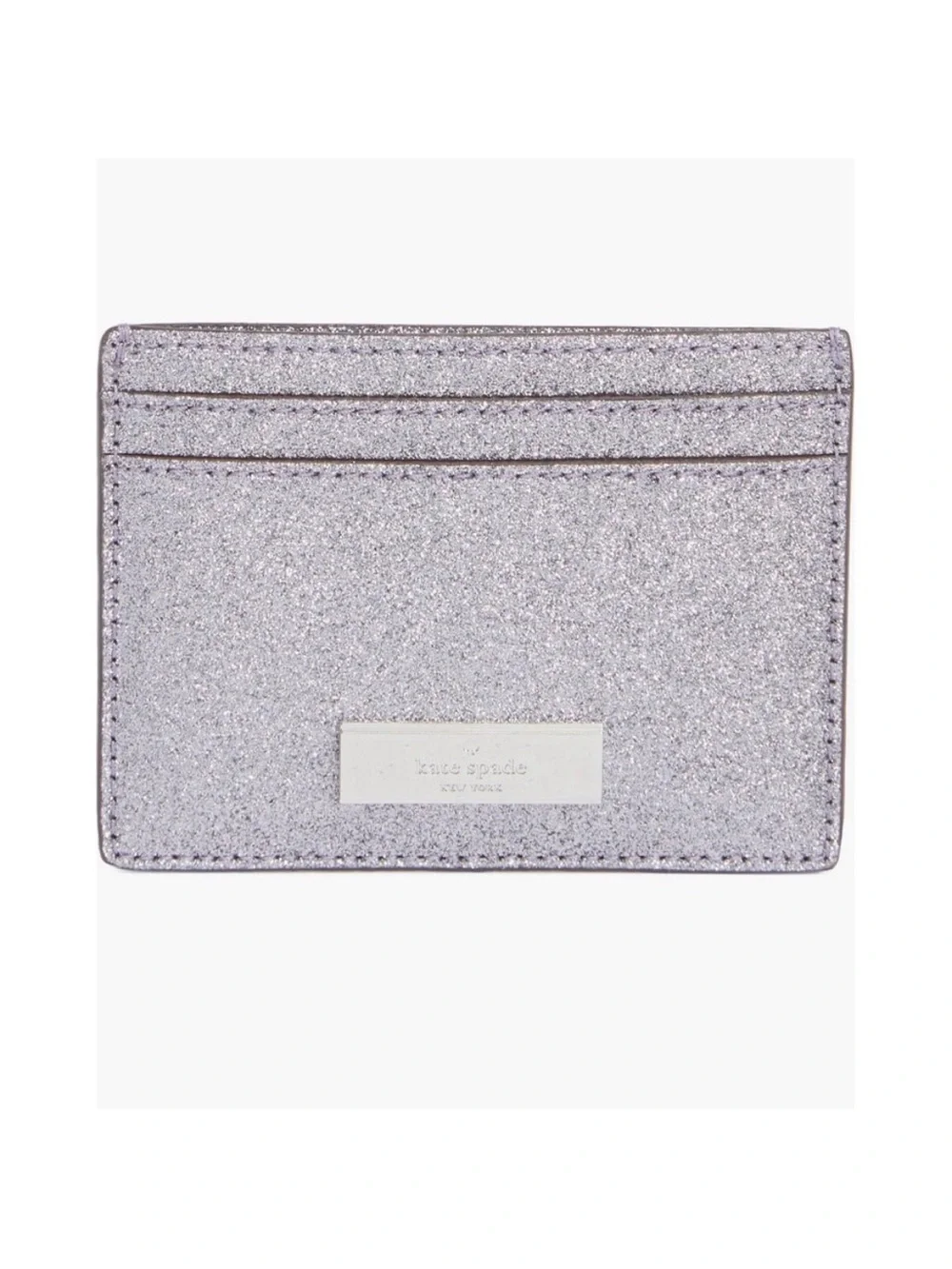 kate spade Silver Glitter Card Holder new